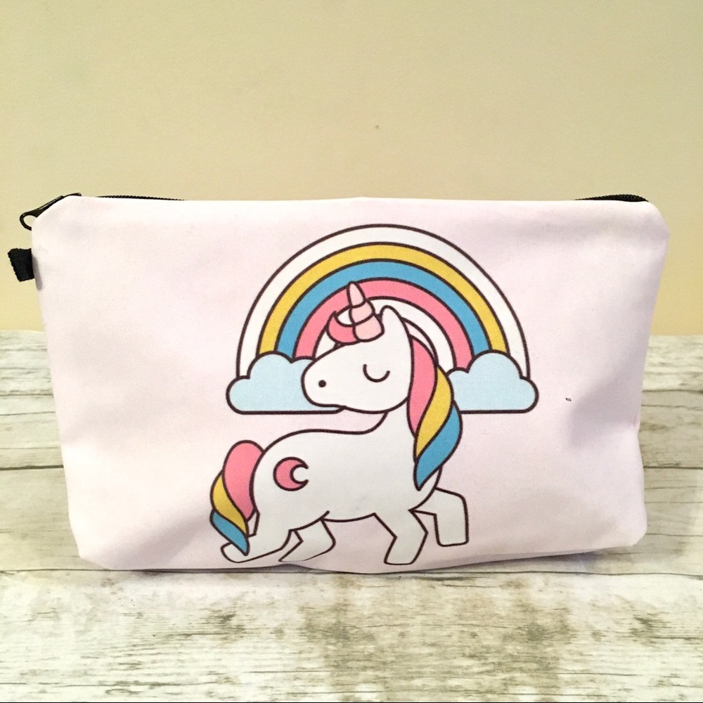 ✨4/$25✨ Unicorn 🦄 Makeup Multipurpose Bag Pouch Pink - Picture 3 of 7